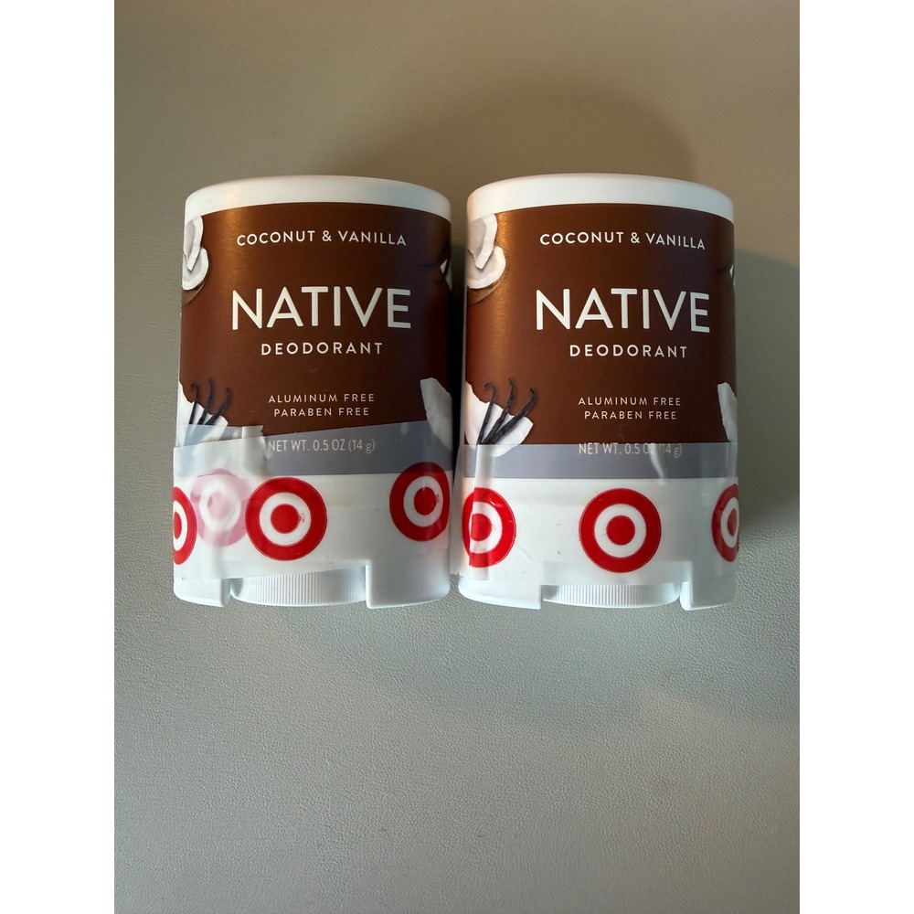 Native Deodorant Coconut & Vanilla Aluminum Free Travel Size 0.5oz 2 Pack New